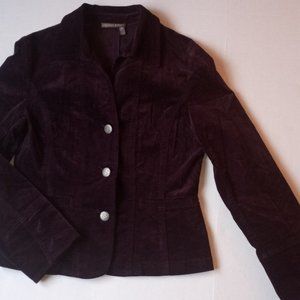 Tristan & Iseut Velvet Jacket Eggplant Color Size Medium